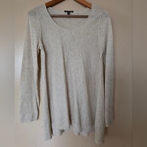 Eileen Fisher Cream Alpaca Wool Blend Tunic Sweater XS Quiet Luxury Lagenlook